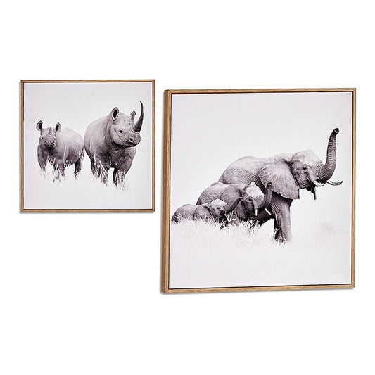 Πίνακας Gift Decor Καφέ τσιπ - ματ 31 x 31 x 2 cm 31 x 2 x 31 cm Με πλαίσιο Zώα