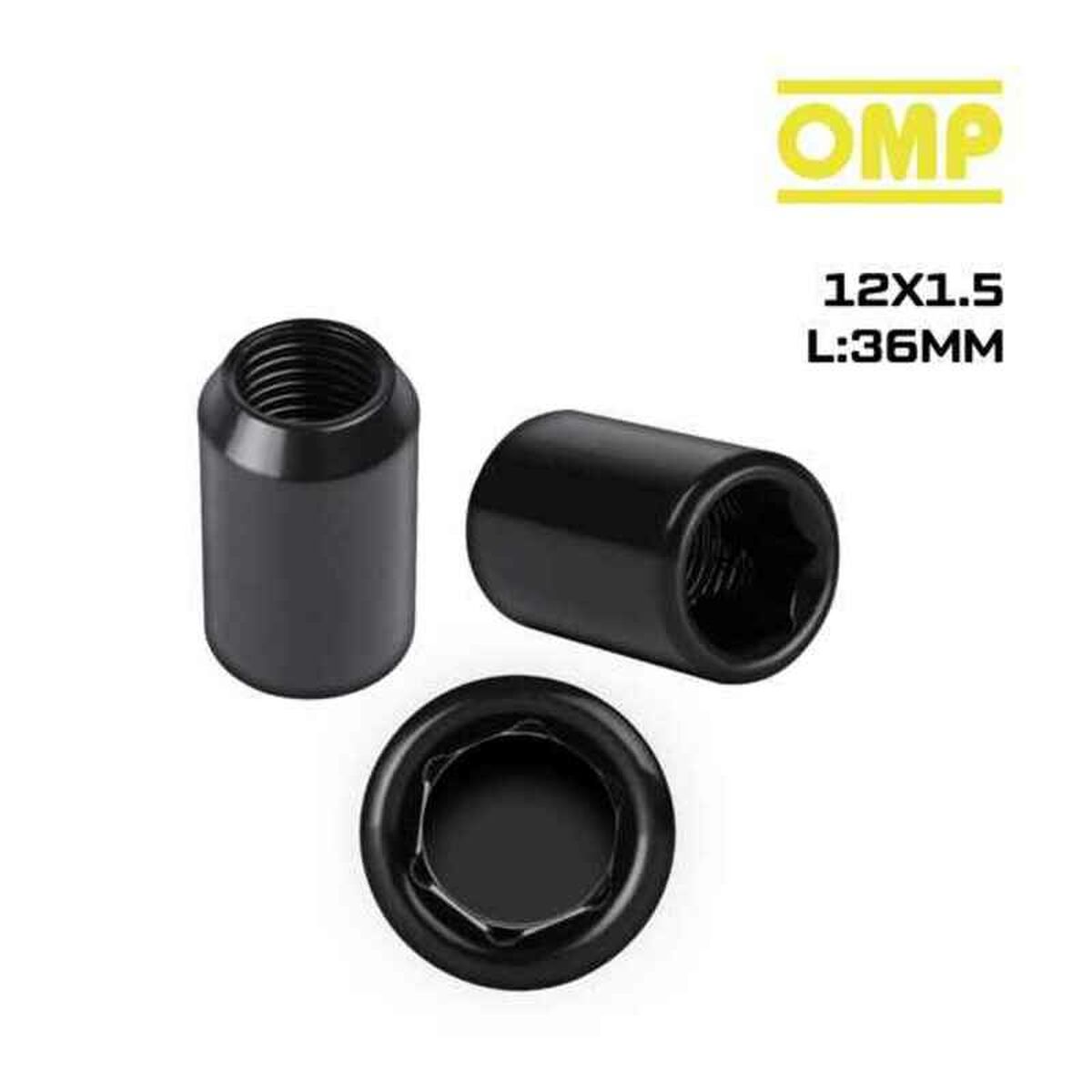 Παξιμάδι OMP OMPS09721201 M12 x 1,50 4 uds Μαύρο