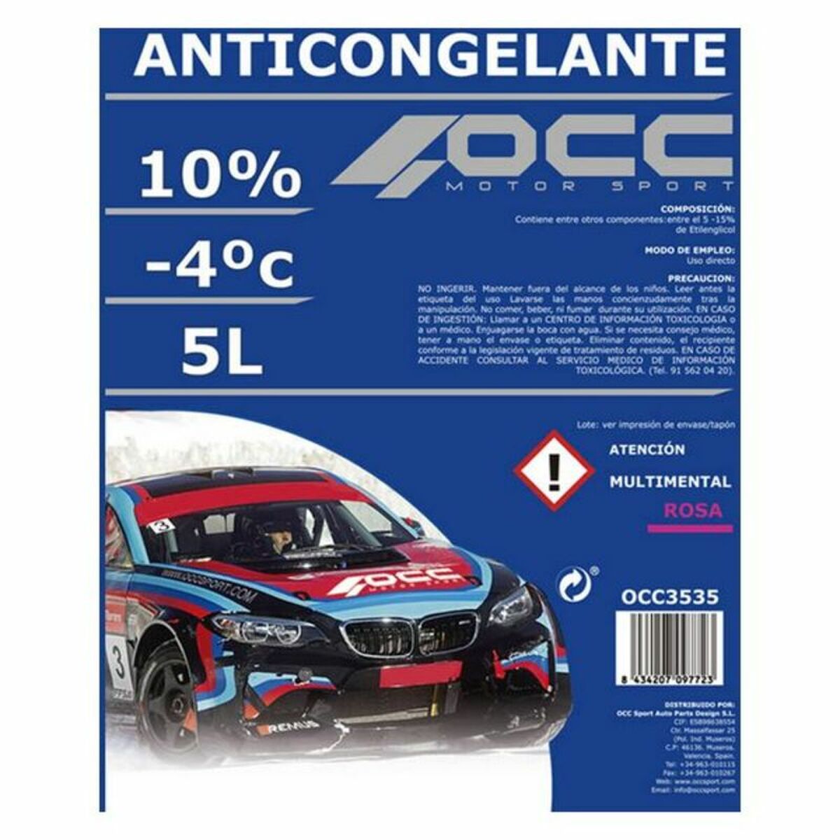 Αντιψυκτικά OCC Motorsport OCC3535 10% Ροζ (5 L)