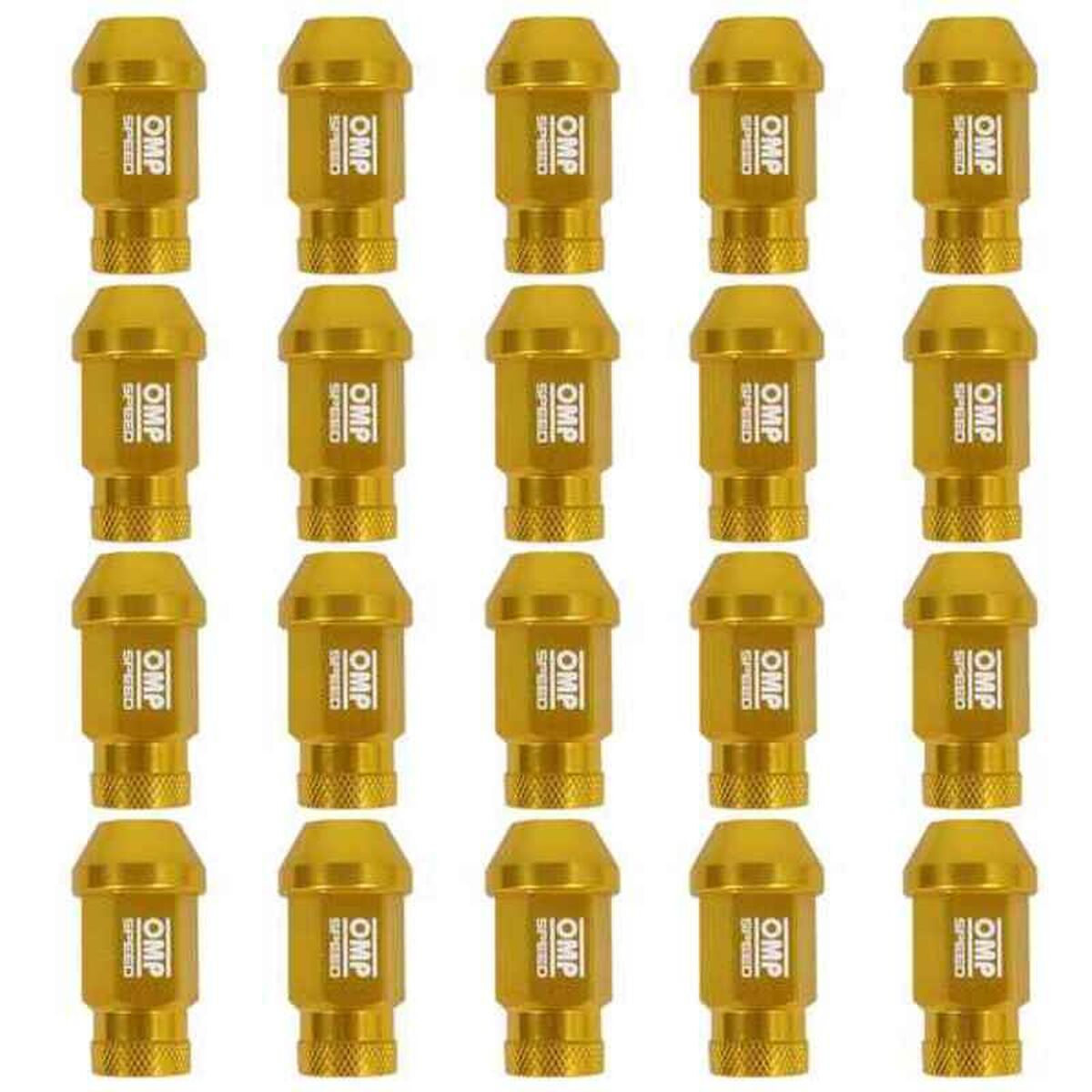 Set Παξιμάδια OMP 7075 Χρυσό 40 mm 20 uds M12 x 1,25