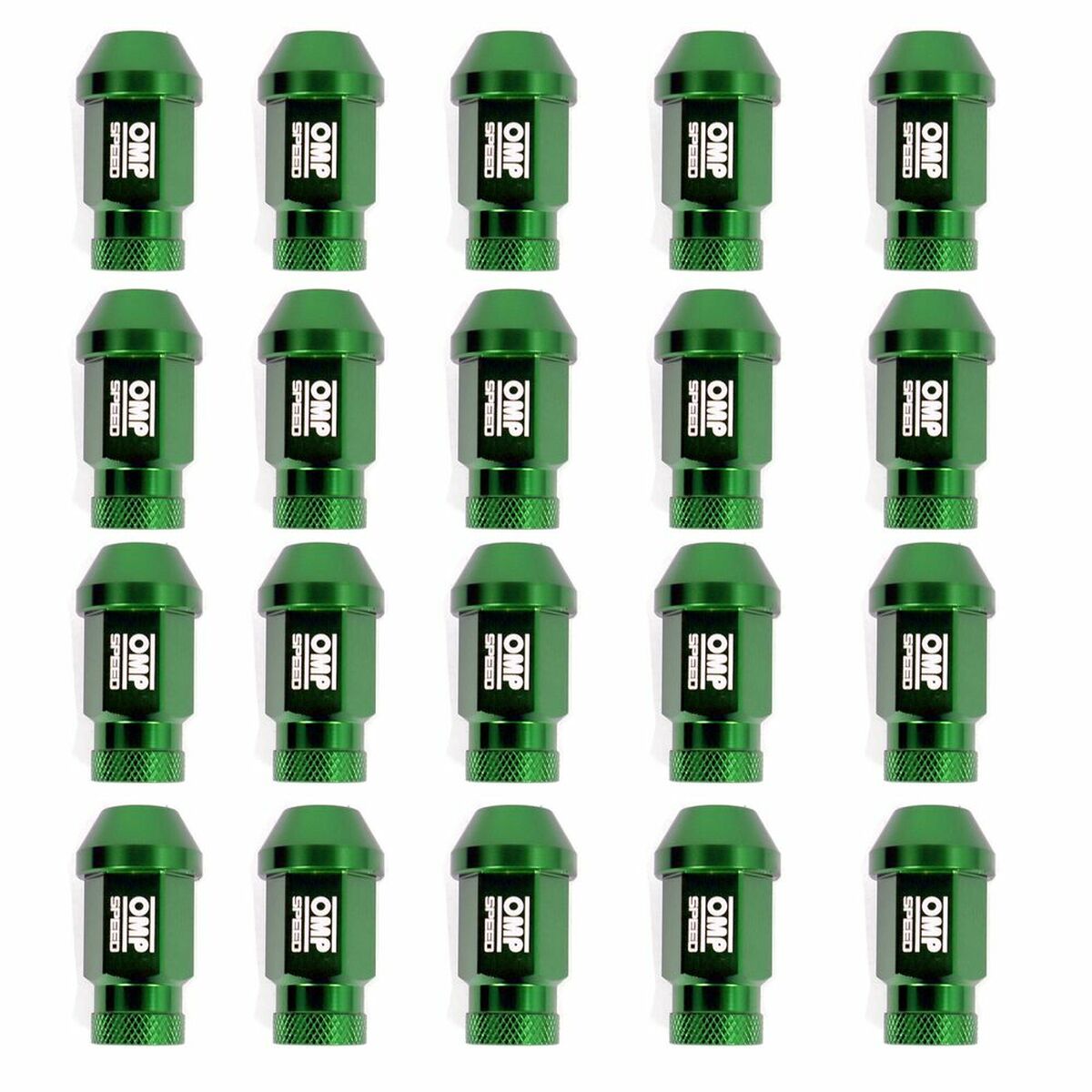 Set Παξιμάδια OMP 7075 40 mm M14 x 1,50 20 uds Πράσινο