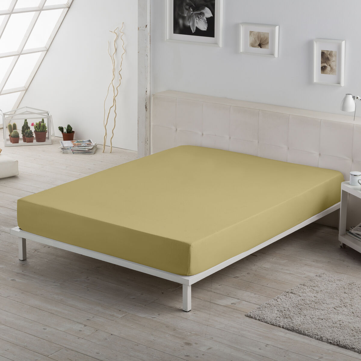 Τοποθετημένο φύλλο Alexandra House Living Άμμο 150 x 200 x 30 cm