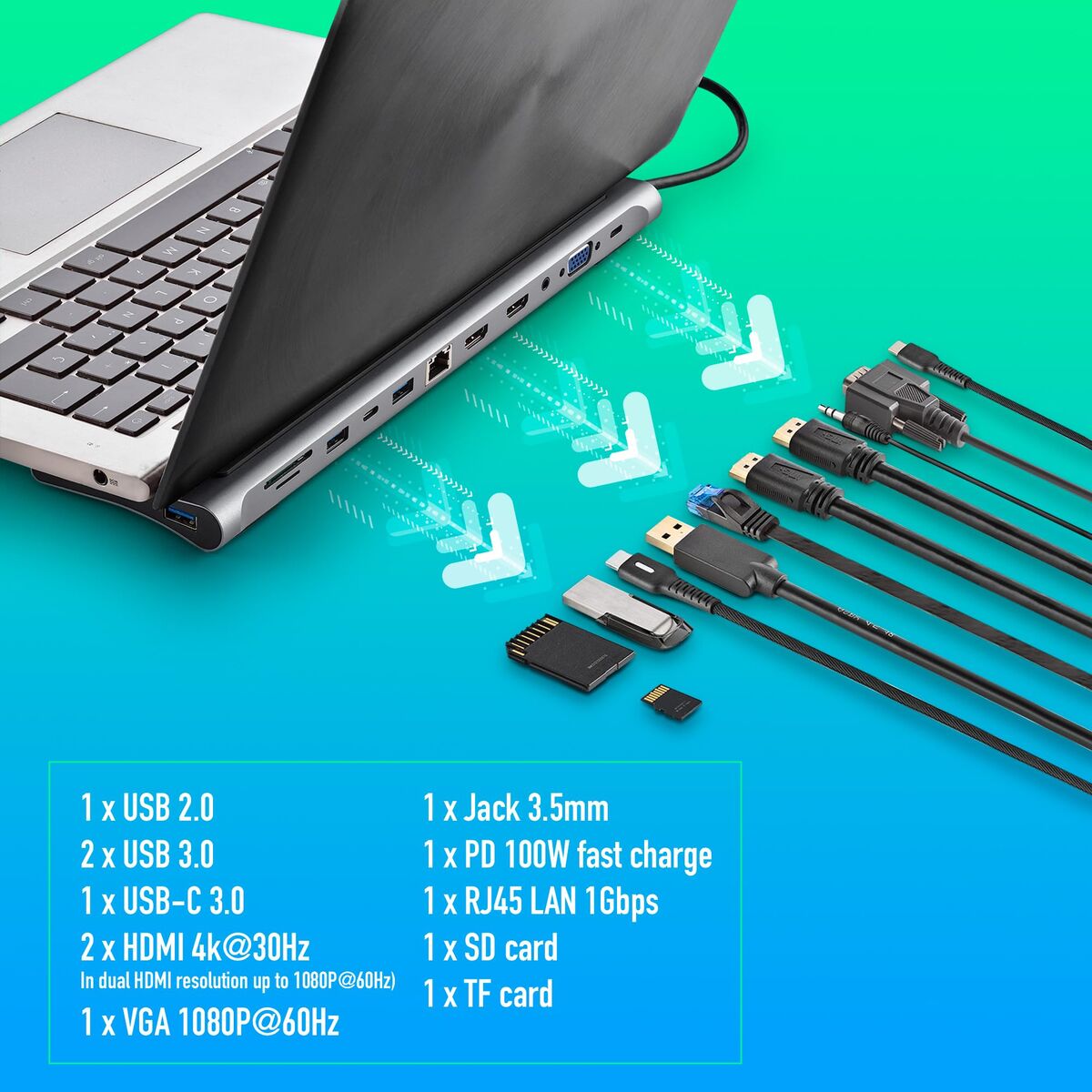 USB Hub NGS WONDERDOCK12 Γκρι Ασημί