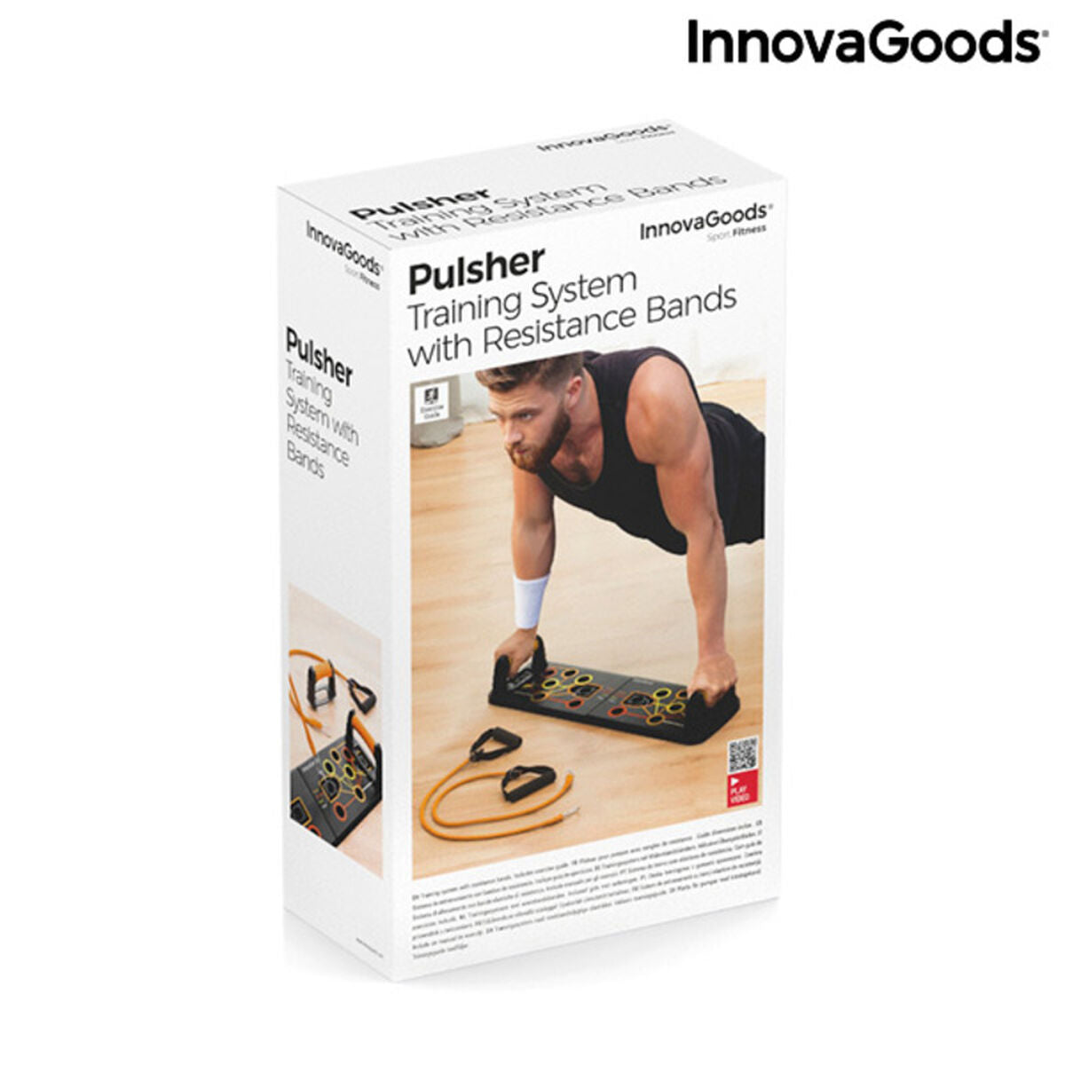 Πλακέτα Push-Up με Ζώνες Αντίστασης και Οδηγός Άσκησης Pulsher InnovaGoods Καουτσούκ (Ανακαινισμenα A)