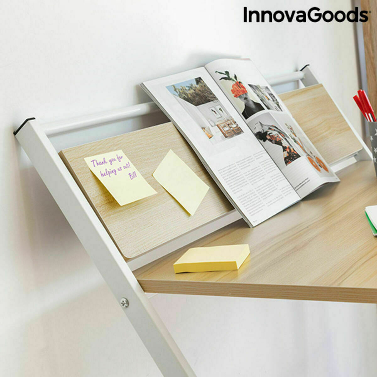 Πτυσσόμενο Γραφείο με Ράφι InnovaGoods Tablezy Πολύχρωμο Ξύλο (Ανακαινισμenα A)