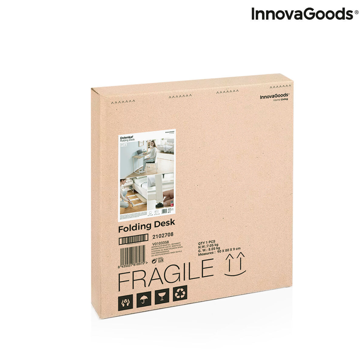 Πτυσσόμενο γραφείο InnovaGoods V0103358 Λευκό (Ανακαινισμenα B)