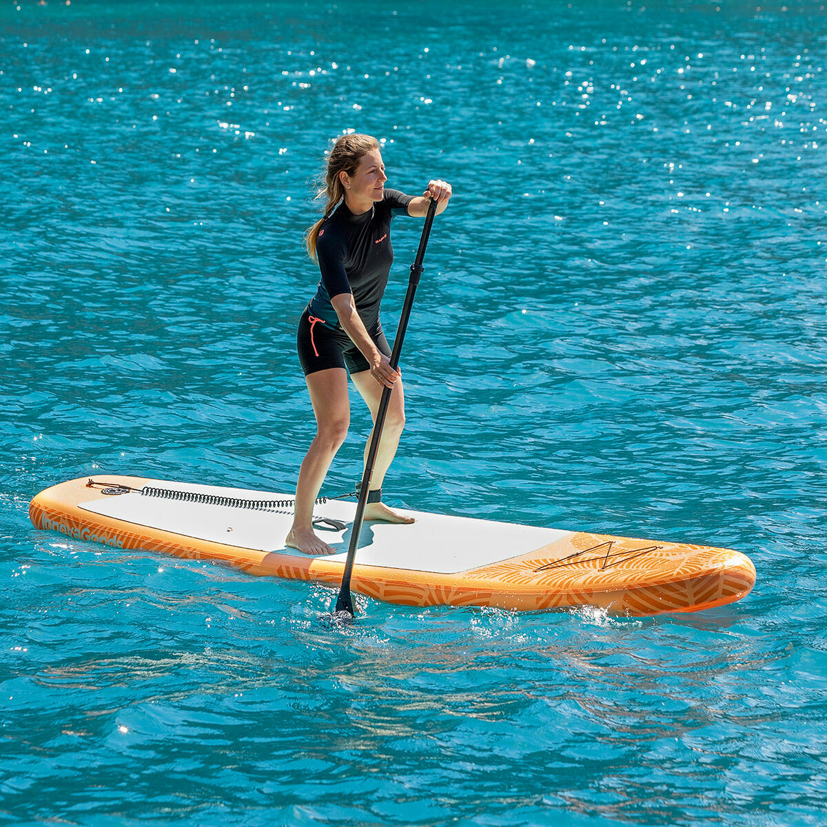 Φουσκωτή Κυματοσανίδα Paddle Surf 2 σε 1 με Κάθισμα και Αξεσουάρ Siros InnovaGoods Πορτοκαλί 10'5" 320 cm (Ανακαινισmenα A)