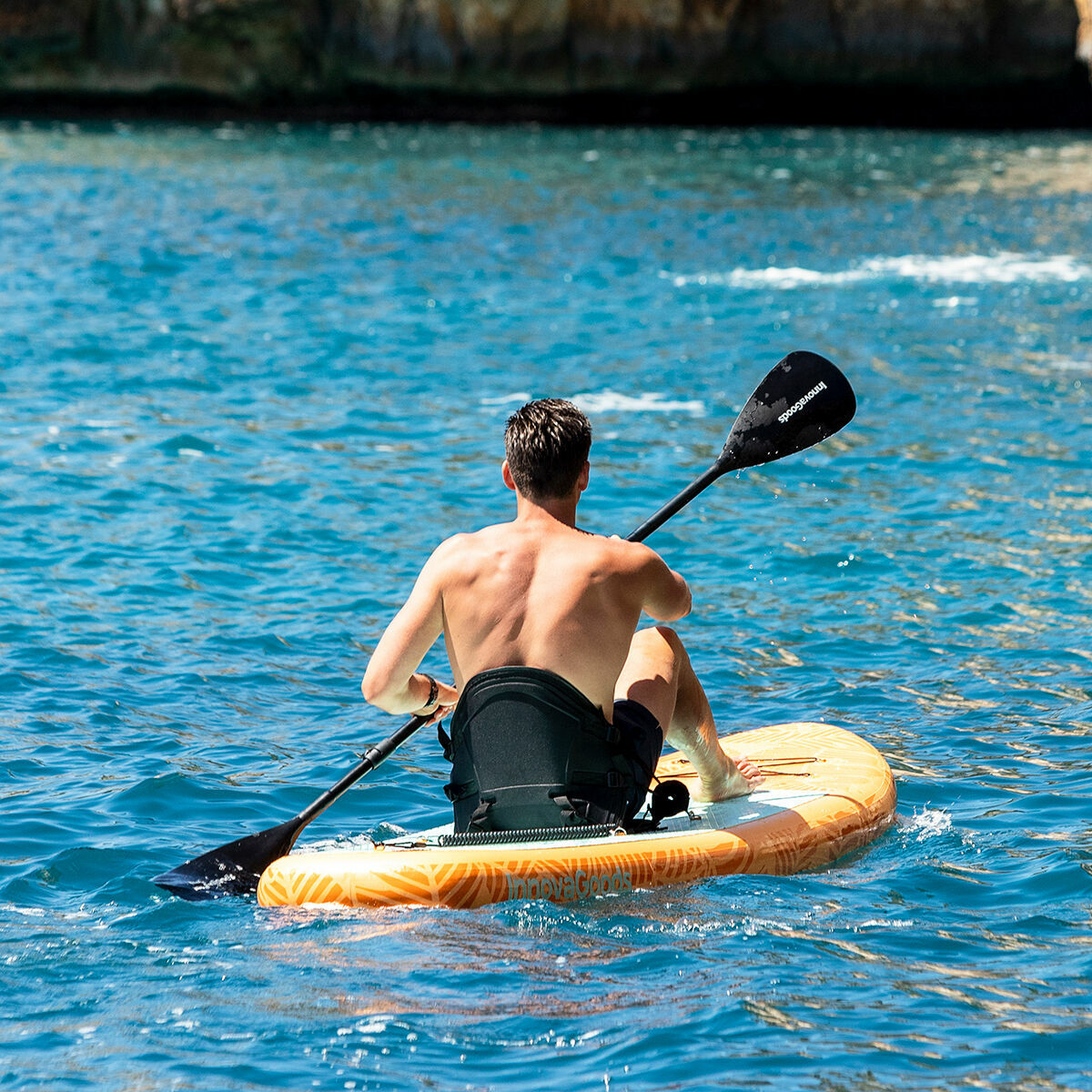 Φουσκωτή Κυματοσανίδα Paddle Surf 2 σε 1 με Κάθισμα και Αξεσουάρ Siros InnovaGoods Πορτοκαλί 10'5" 320 cm (Ανακαινισmenα A)