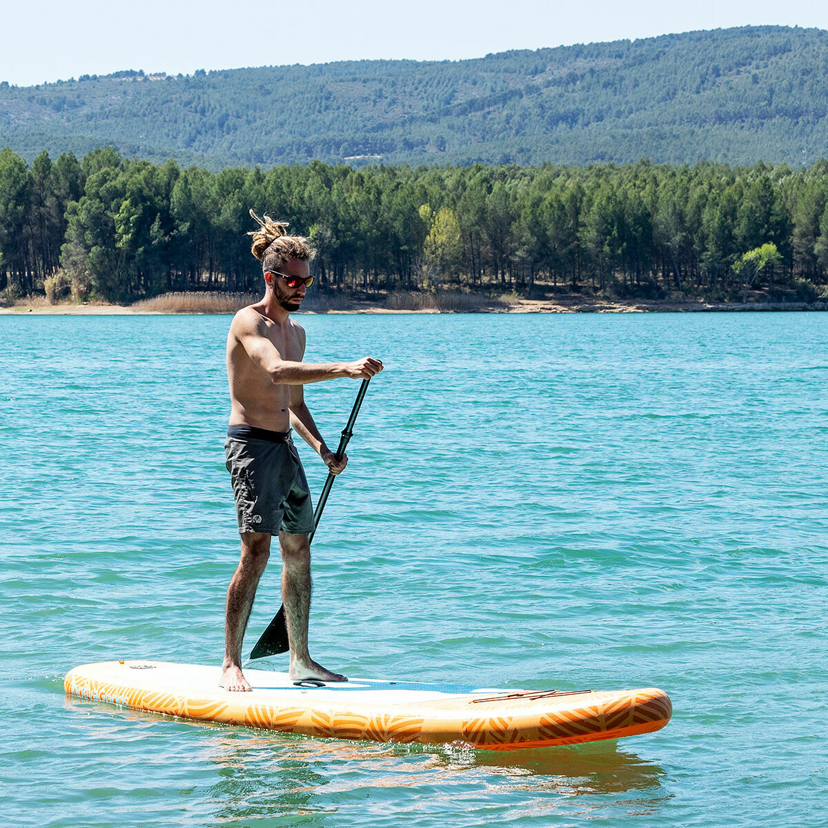 Φουσκωτή Κυματοσανίδα Paddle Surf 2 σε 1 με Κάθισμα και Αξεσουάρ Siros InnovaGoods Πορτοκαλί 10'5" 320 cm (Ανακαινισmenα A)