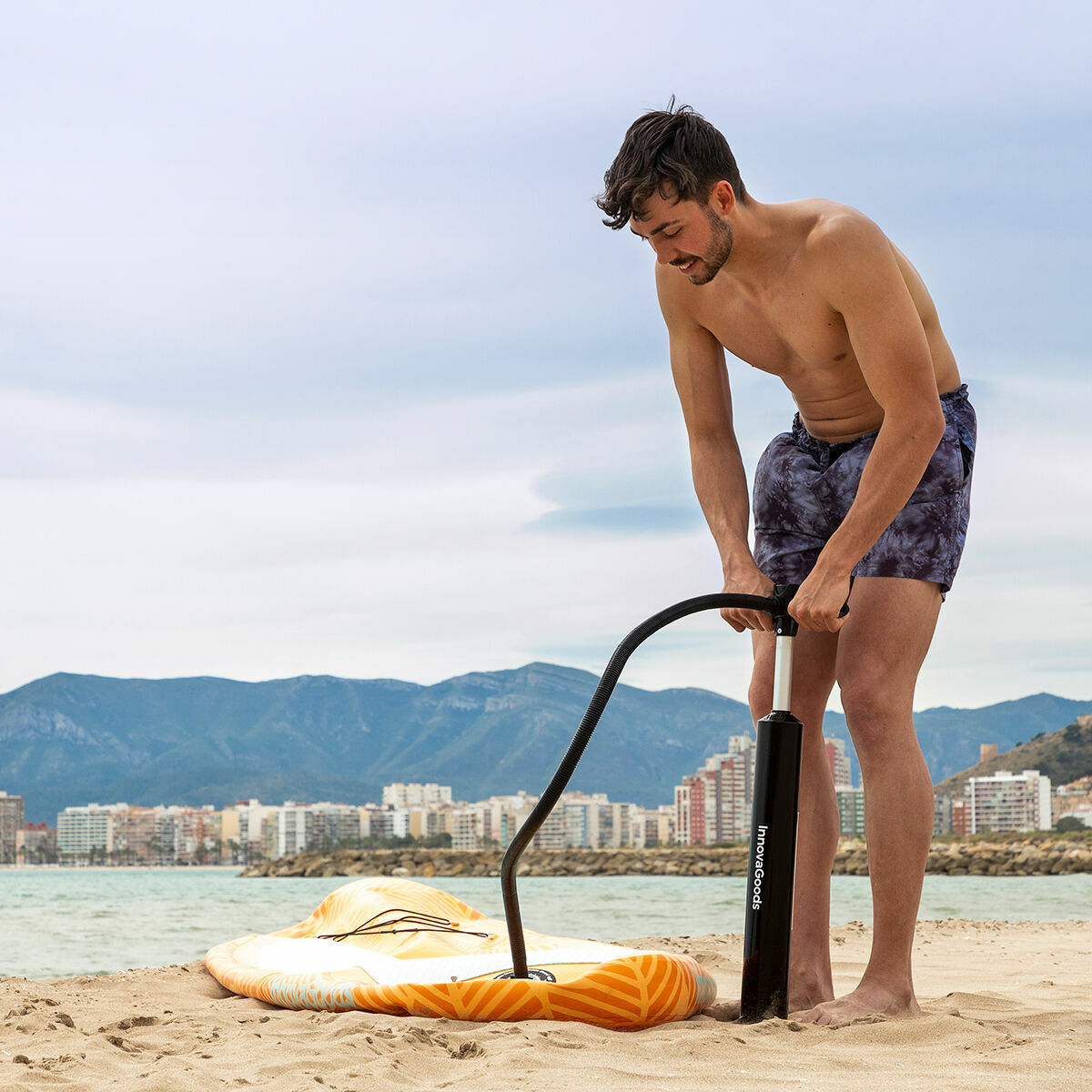 Φουσκωτή Κυματοσανίδα Paddle Surf 2 σε 1 με Κάθισμα και Αξεσουάρ Siros InnovaGoods Πορτοκαλί 10'5" 320 cm (Ανακαινισmenα A)