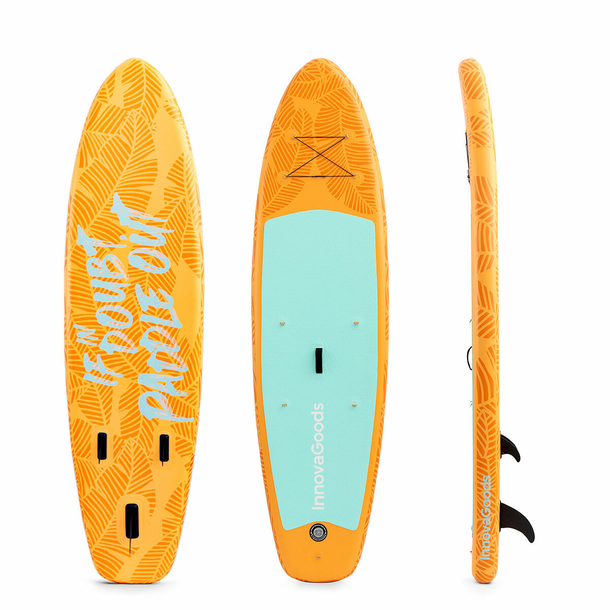 Φουσκωτή Κυματοσανίδα Paddle Surf 2 σε 1 με Κάθισμα και Αξεσουάρ Siros InnovaGoods Πορτοκαλί 10'5" 320 cm (Ανακαινισmenα A)