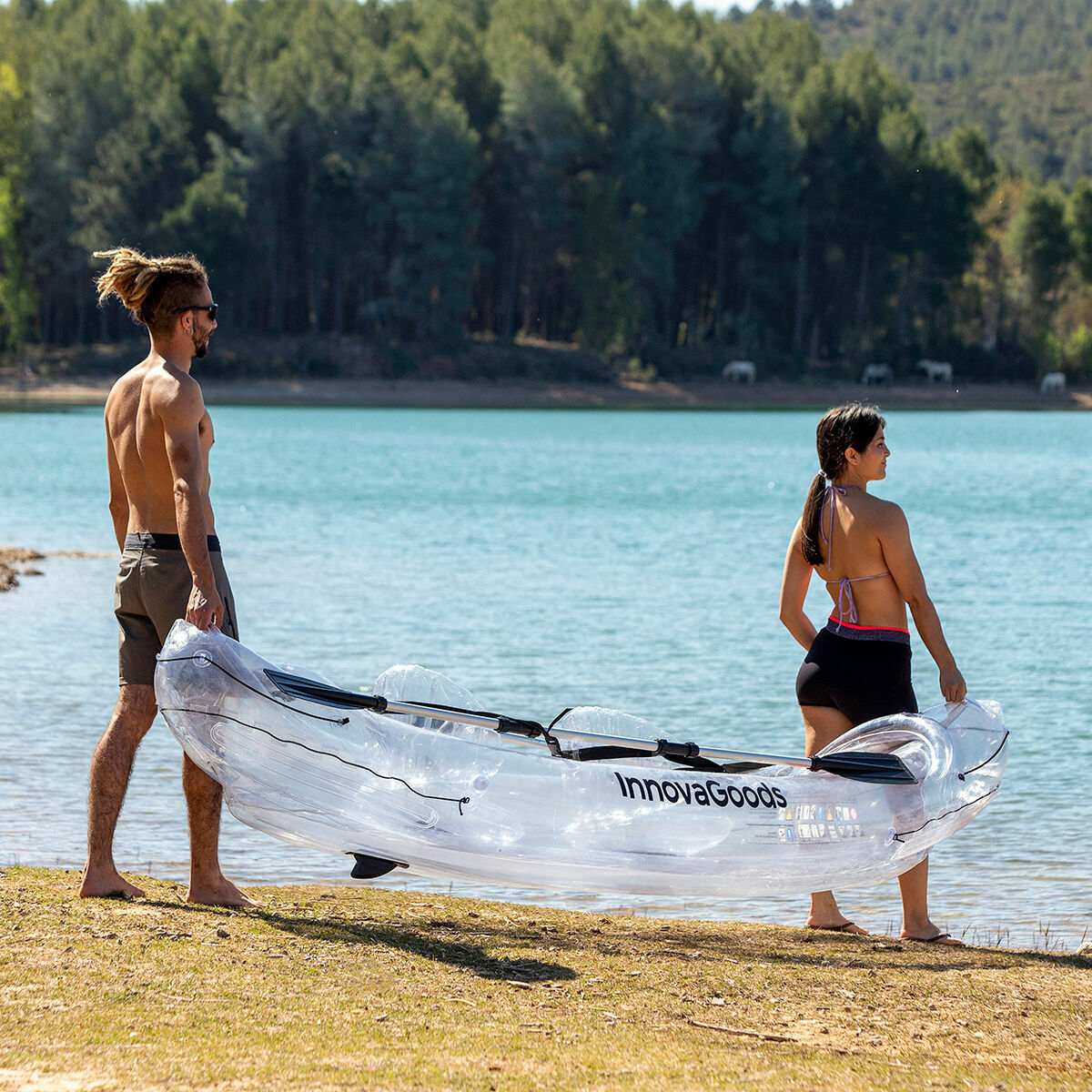 Φουσκωτό Διάφανο Καγιάκ με Αξεσουάρ Paros InnovaGoods 312 cm 2 θέσεις (Ανακαινισmenα B)