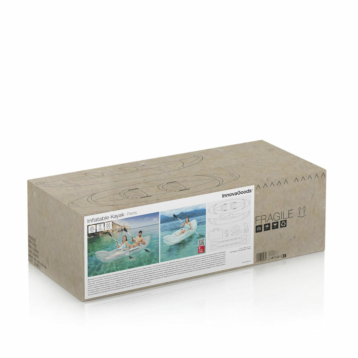 Φουσκωτό Διάφανο Καγιάκ με Αξεσουάρ Paros InnovaGoods 312 cm 2 θέσεις (Ανακαινισmenα B)