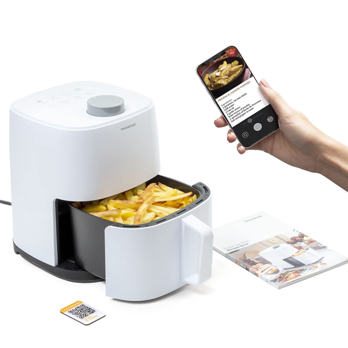 Φριτέζα με Αέρα InnovaGoods Λευκό 1200 W 2 L (Ανακαινισμένα B)