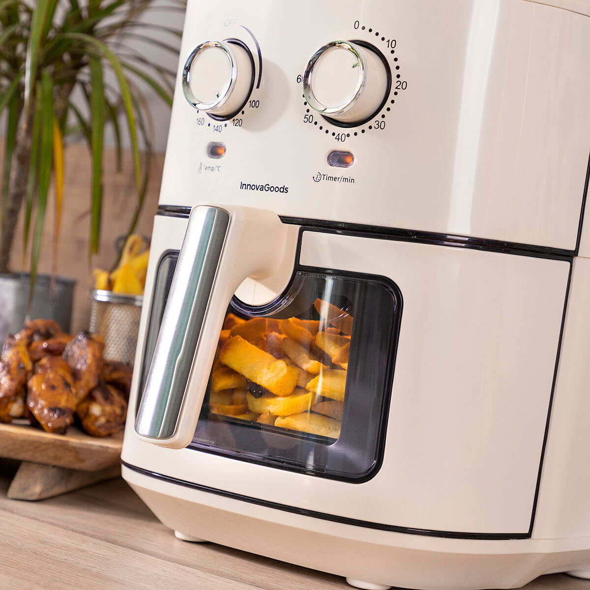 Φριτέζα με Αέρα InnovaGoods Κρεμ 6,5 L 1700 W Ανοξείδωτο ατσάλι (Ανακαινισμένα D)