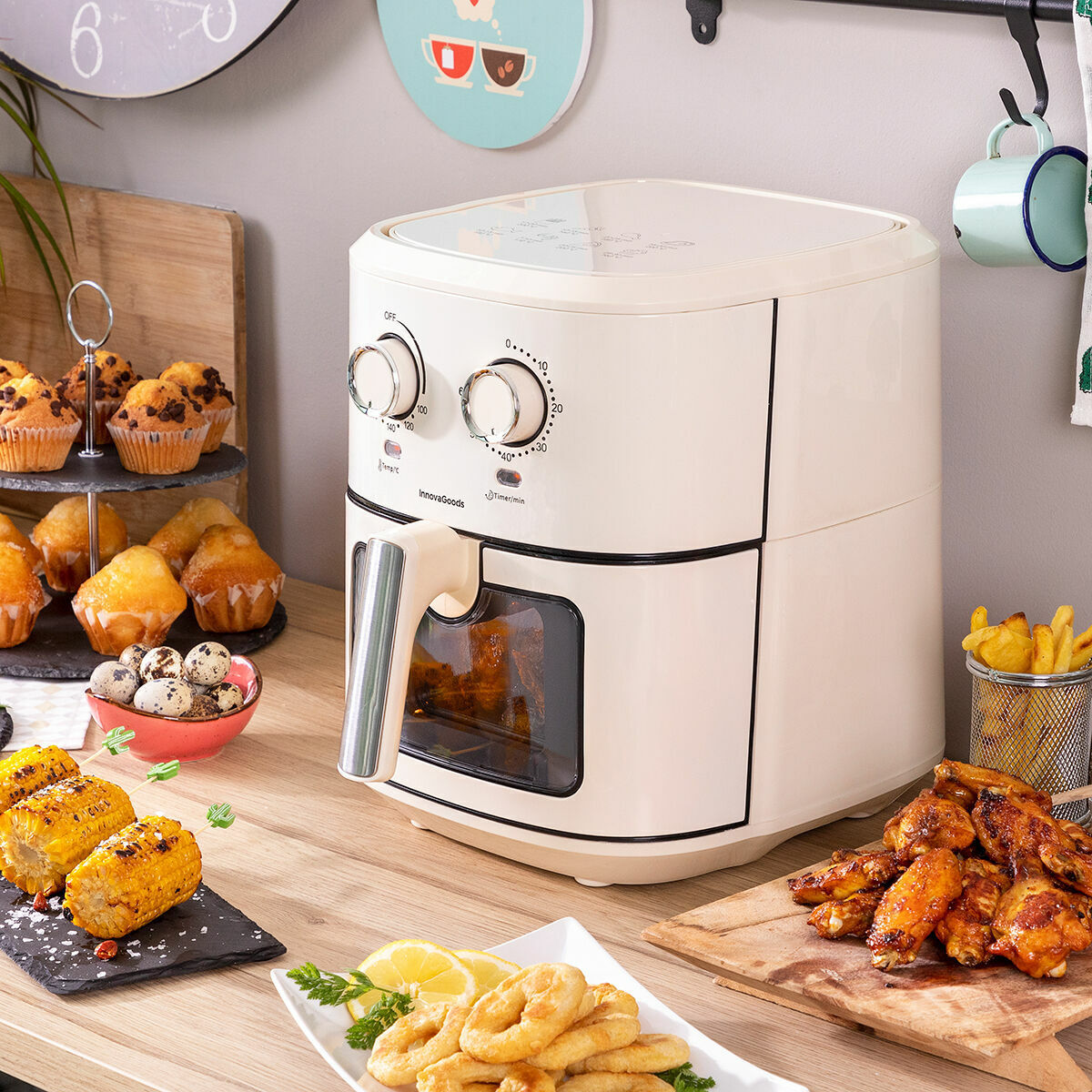 Φριτέζα με Αέρα InnovaGoods Κρεμ 6,5 L 1700 W Ανοξείδωτο ατσάλι (Ανακαινισμένα D)