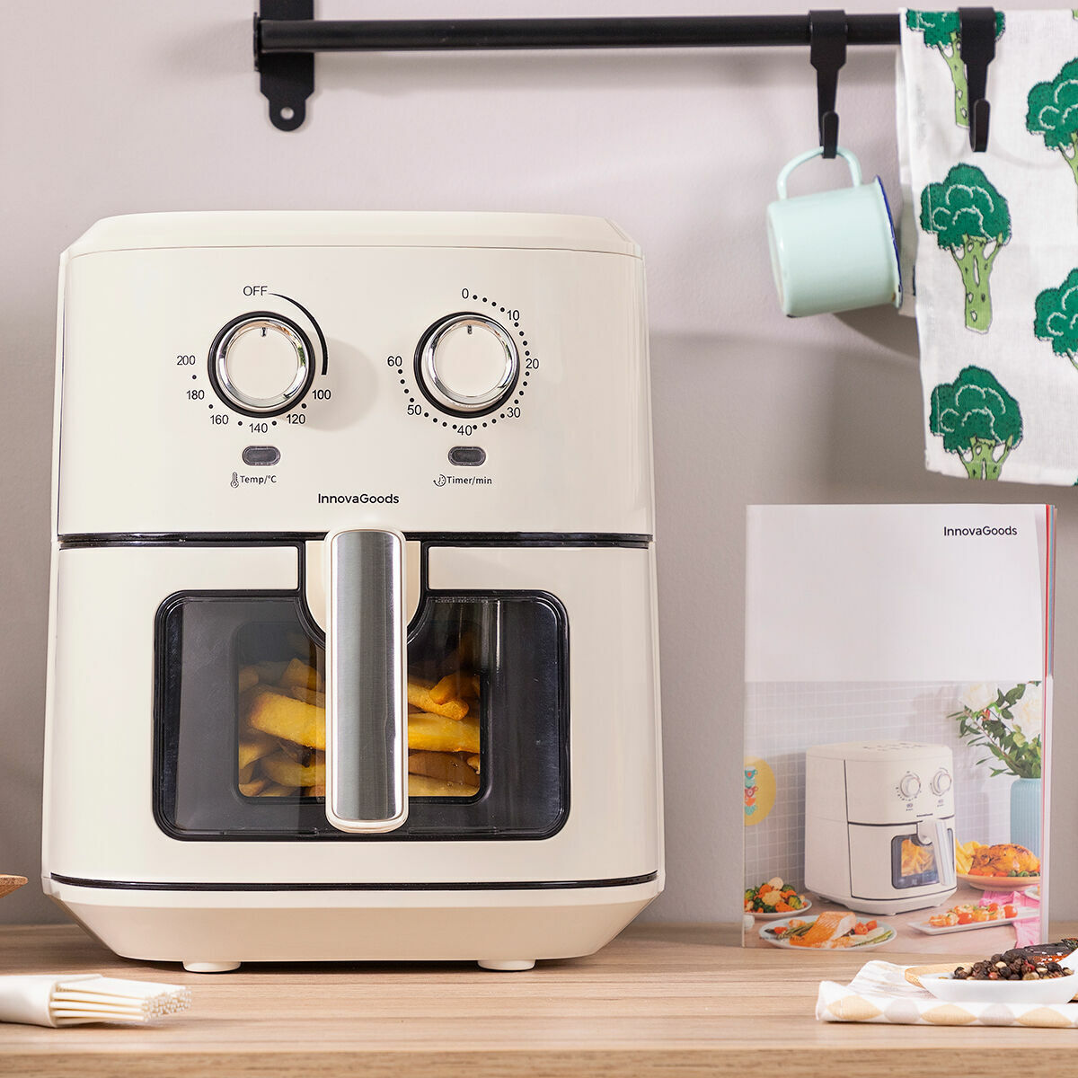 Φριτέζα με Αέρα InnovaGoods Κρεμ 6,5 L 1700 W Ανοξείδωτο ατσάλι (Ανακαινισμένα D)