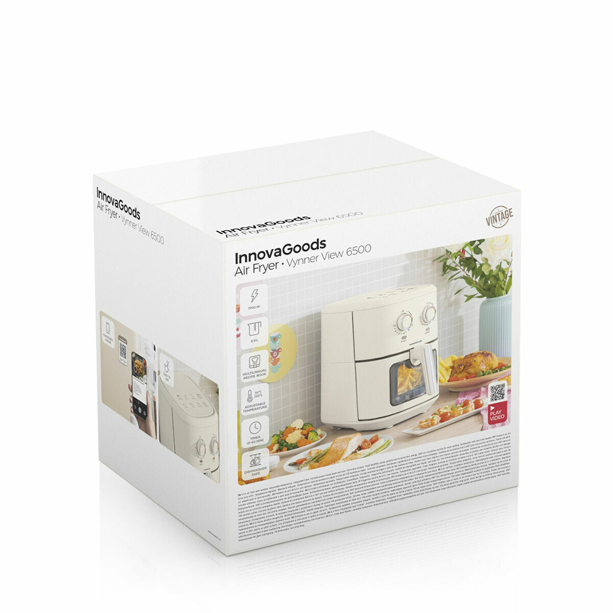 Φριτέζα με Αέρα InnovaGoods Κρεμ 6,5 L 1700 W Ανοξείδωτο ατσάλι (Ανακαινισμένα D)