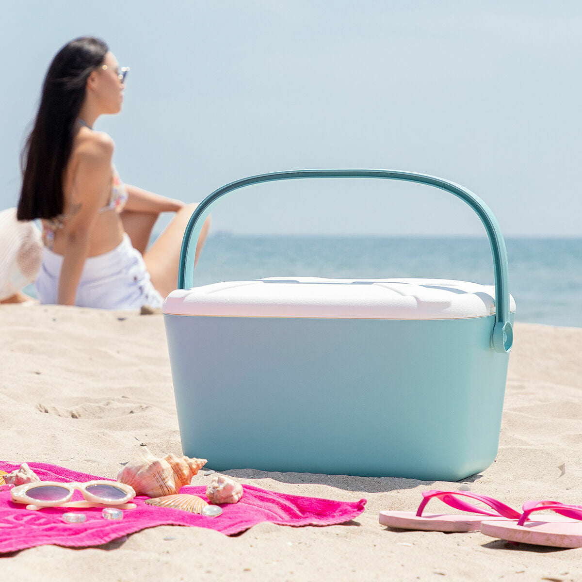 Φορητό Ψυγείο με Σκληρή Κατασκευή Koolty InnovaGoods 20 L Τυρκουάζ πολυαιθυλένιο πολυπροπυλένιο (Ανακαινισmenα B)