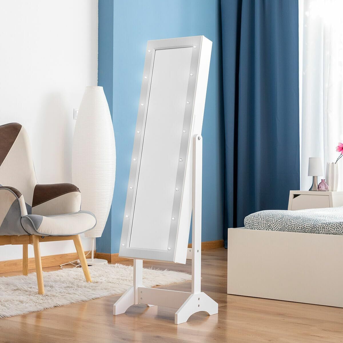 Καθρέφτης-Κοσμηματοθήκη με LED InnovaGoods Λευκό Πολύχρωμο Ξύλο Πλαστική ύλη (Ανακαινισμenα A)
