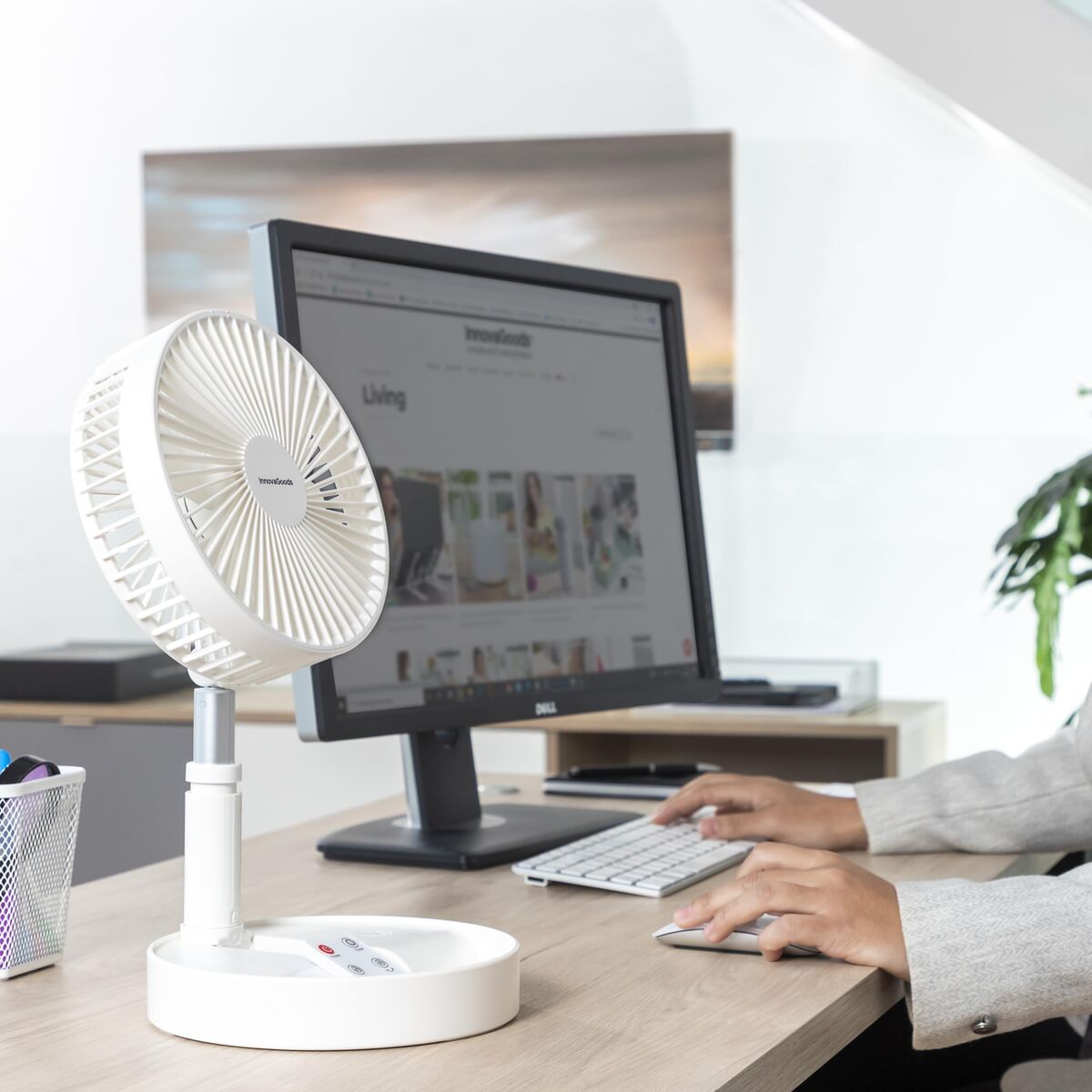 Φορητός ανακυκλώσιμος ανεμιστήρας 3 σε 1 InnovaGoods Λευκό 7200 mAh Ø7,7'' (Ανακαινισμένα C)