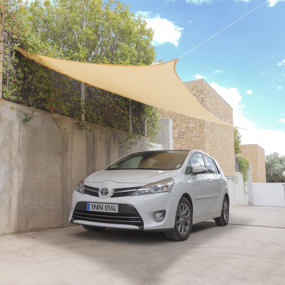 Ορθογώνια Τέντα Ιστίου Σκιάς InnovaGoods Μπεζ 3 x 4 m (Ανακαινισμένα B)