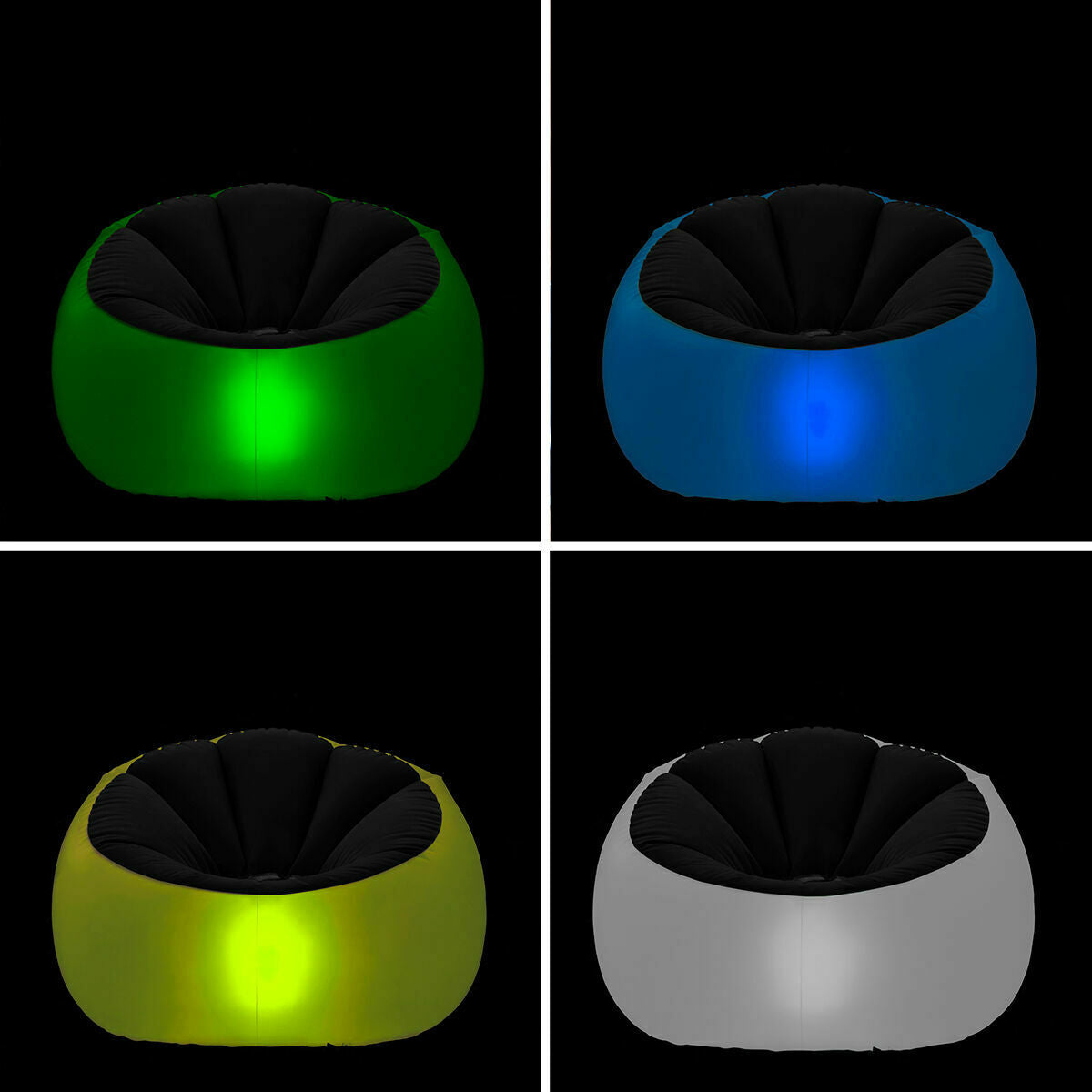 Pack Φουσκωτή Πολυθρόνα με Πολύχρωμο LED και Φουσκωτό Κάθισμα με Πολύχρωμο LED και Τηλεχειριστήριο InnovaGoods