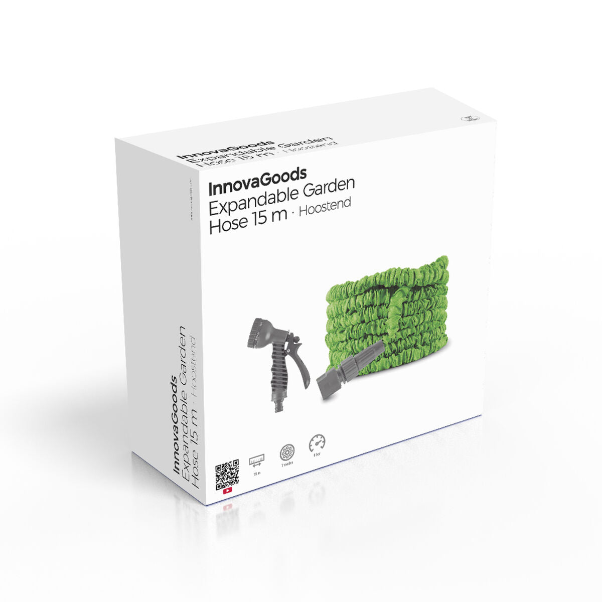 Pack Πιστόλι Νερού Πίεσης με Δεξαμενή 8 σε 1 και Επεκτάσιμο Λάστιχο Κήπου InnovaGoods