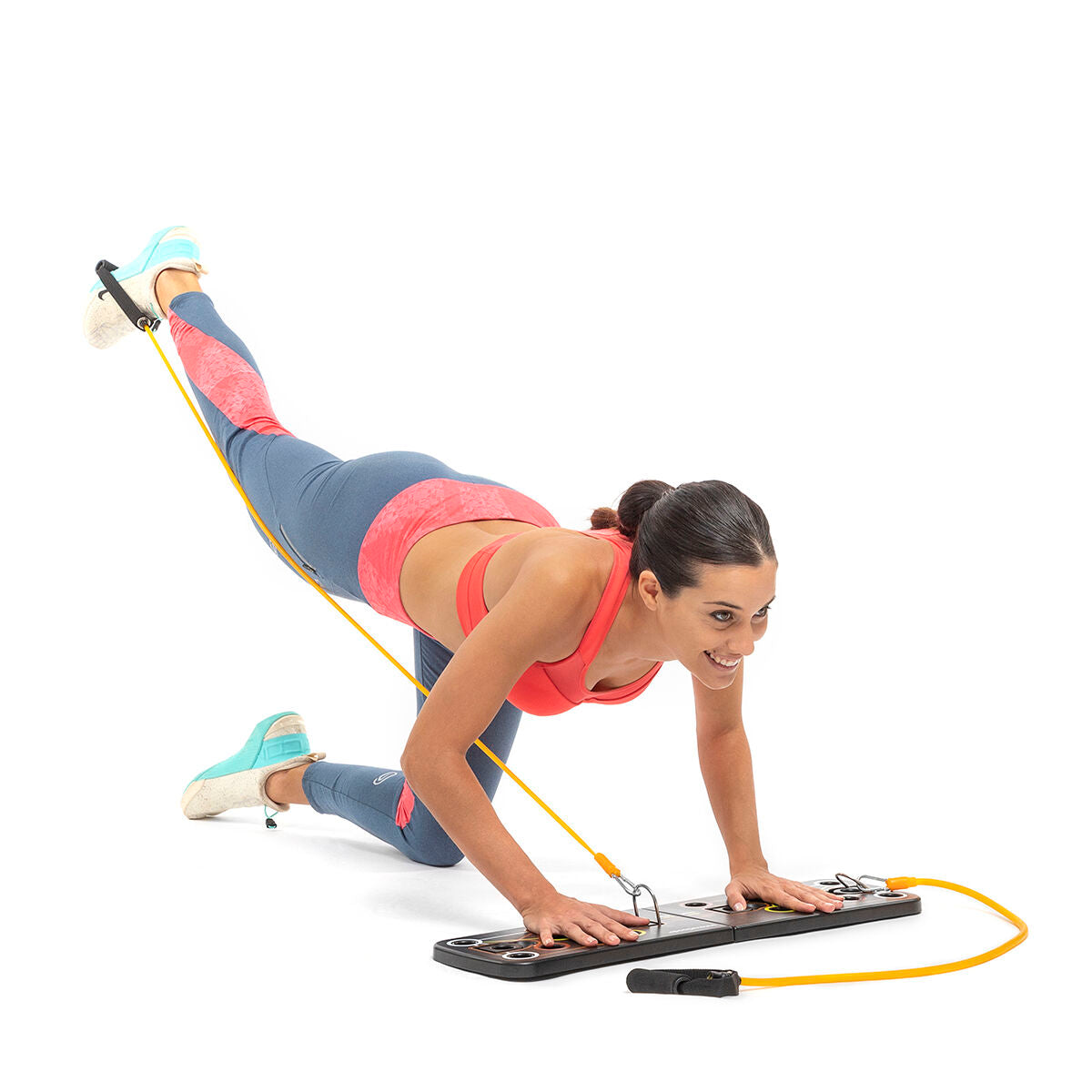 Σετ σανίδα push-up με λάστιχα αντίστασης, ζώνη σάουνα γυμναστικής & οδηγός InnovaGoods