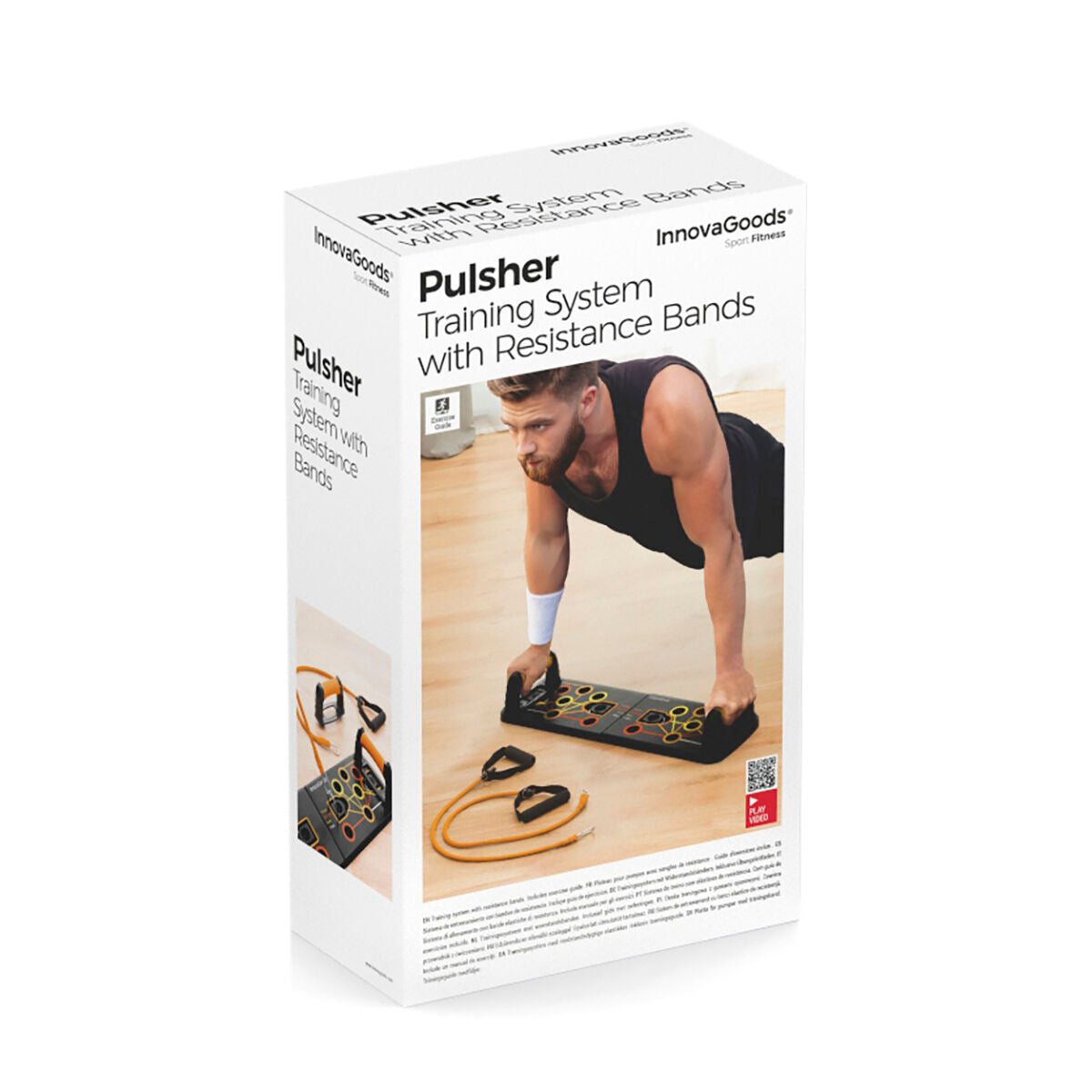 Σετ σανίδα push-up με λάστιχα αντίστασης, ζώνη σάουνα γυμναστικής & οδηγός InnovaGoods