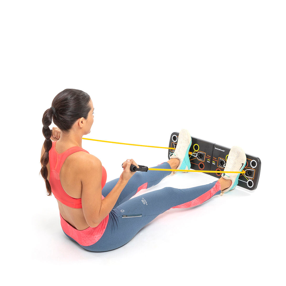 Σετ σανίδα push-up με ελαστικές ταινίες και ανδρικό αθλητικό γιλέκο σάουνα XL InnovaGoods
