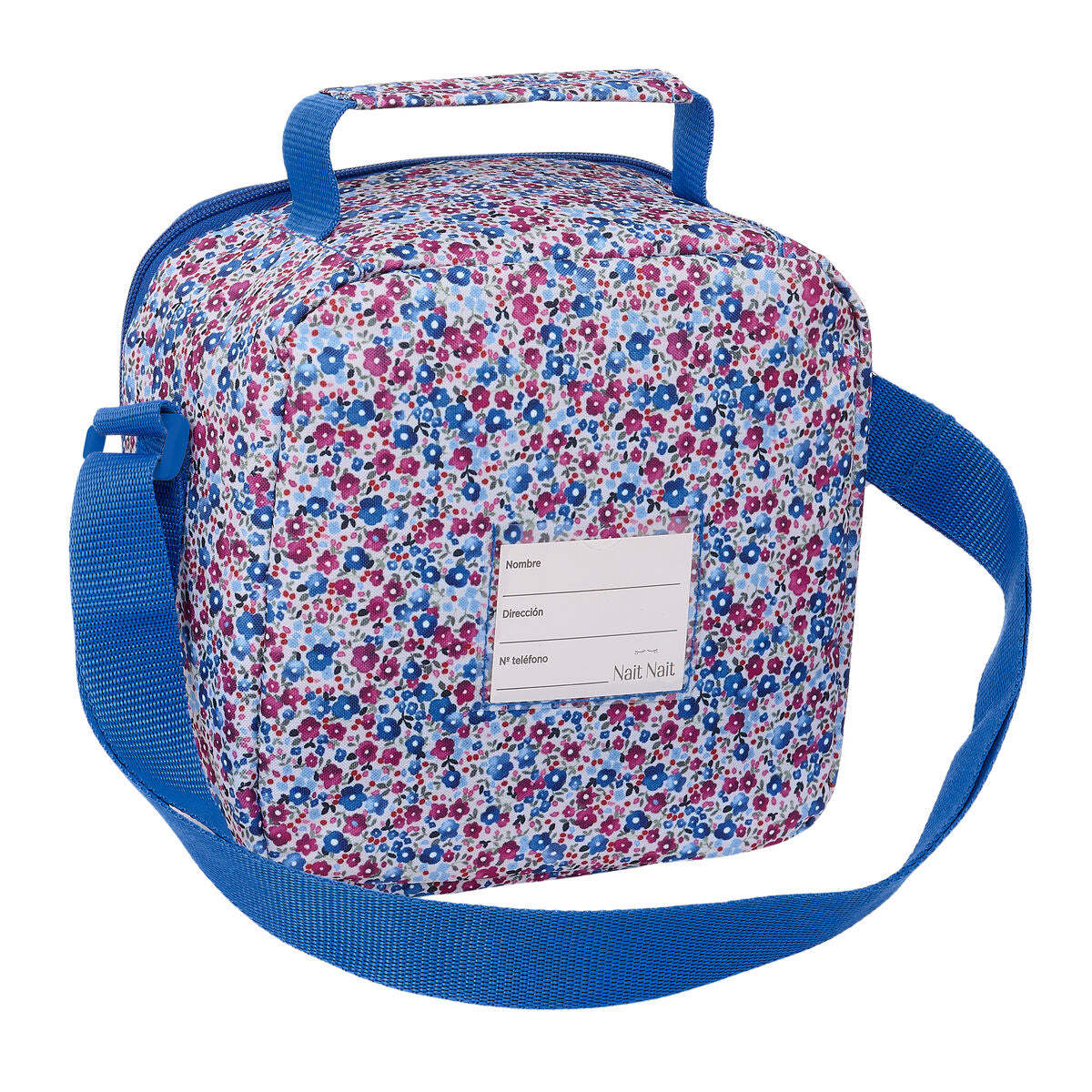 θερμική Θήκη Μεταφοράς Σνακ Nait Nait Flores coimbra azul Μπλε 20 x 20 x 15 cm