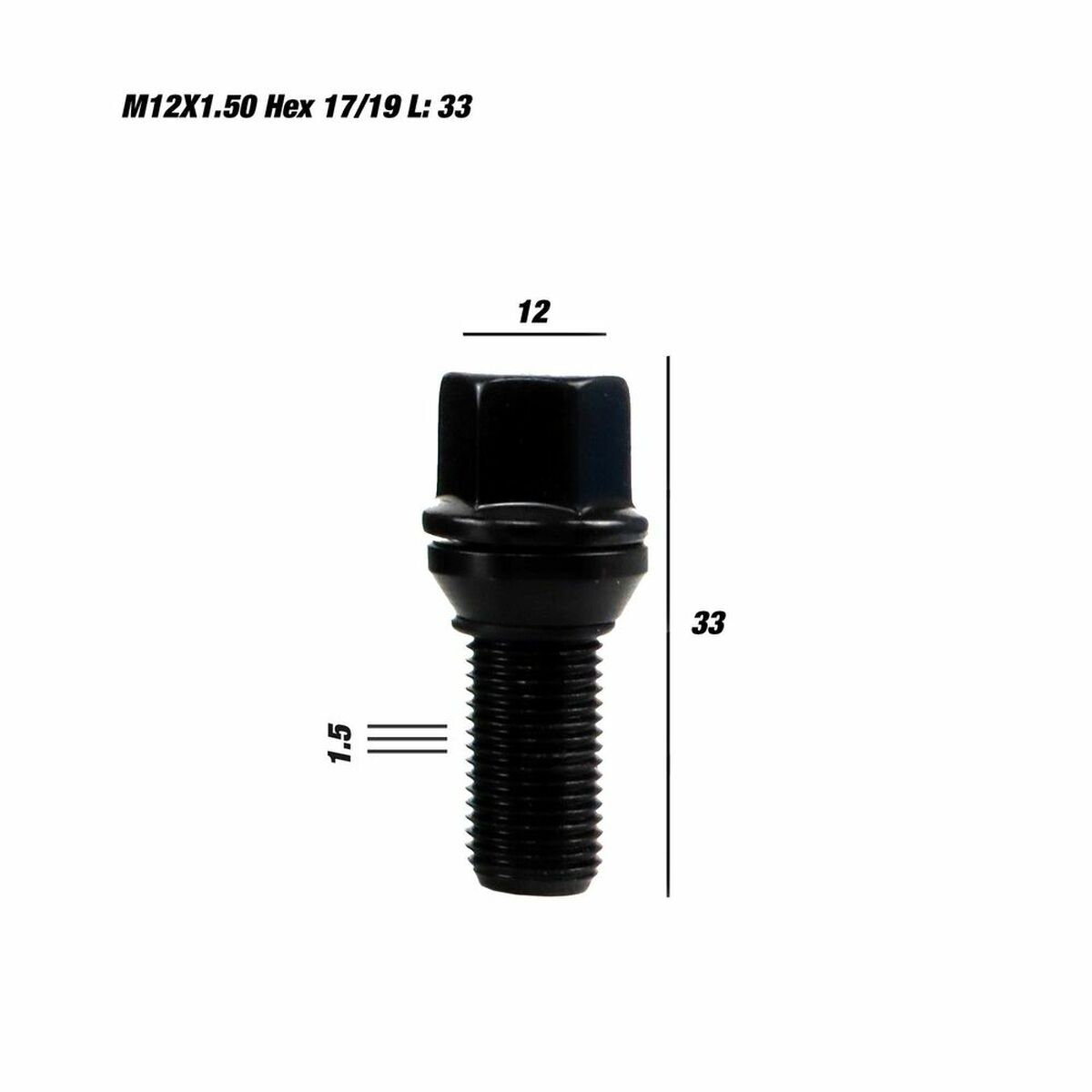 Κιτ βιδών OMP OMPS09791201 Μαύρο M12 x 1,50 33 mm (20 Μονάδες)