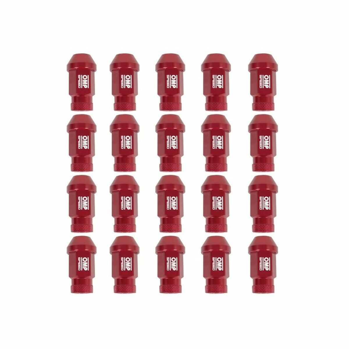 Set Παξιμάδια OMP 7075 Κόκκινο 20 uds M14 x 1,25