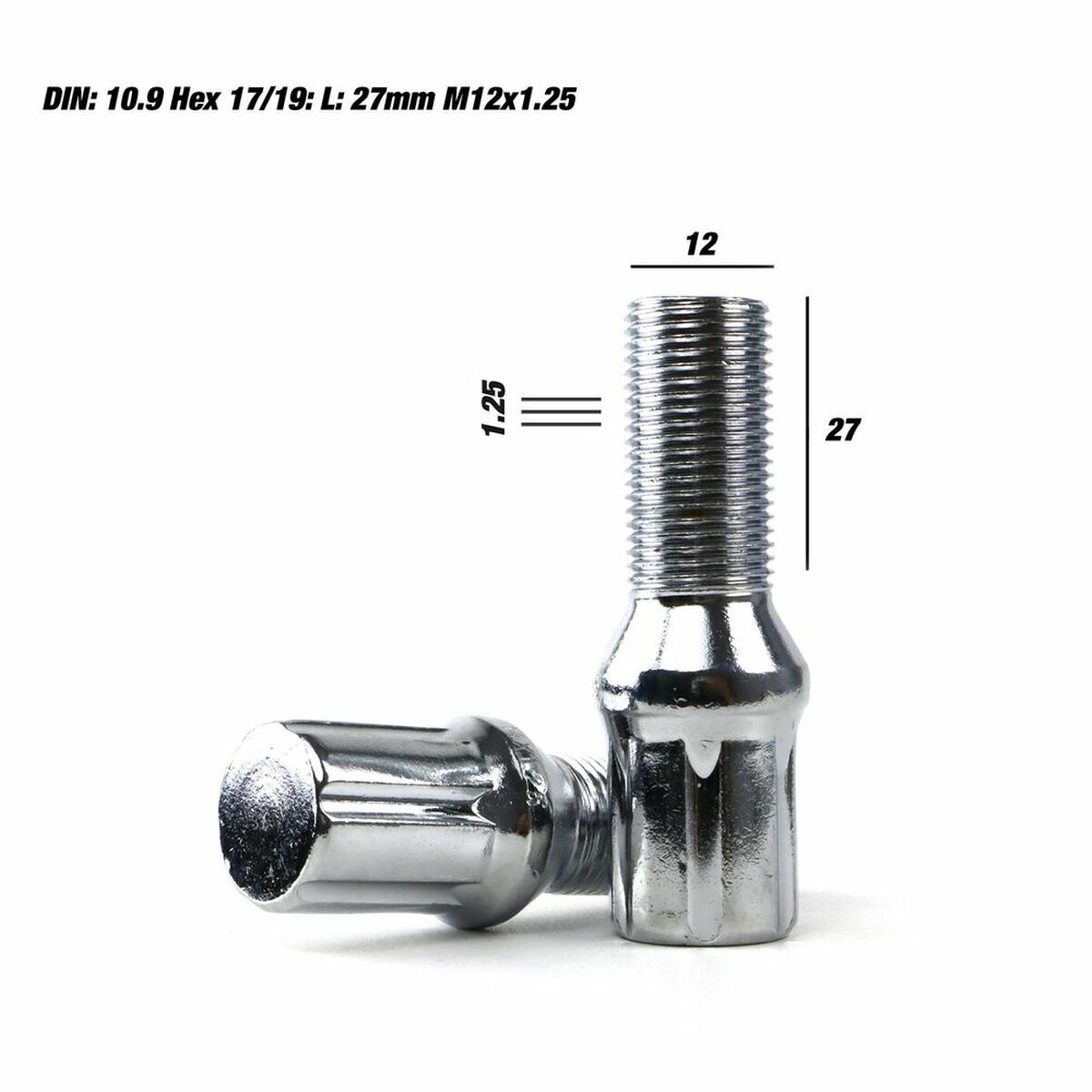 Set Παξιμάδια OMP 27 mm Ασημί 20 uds M12 x 1,25