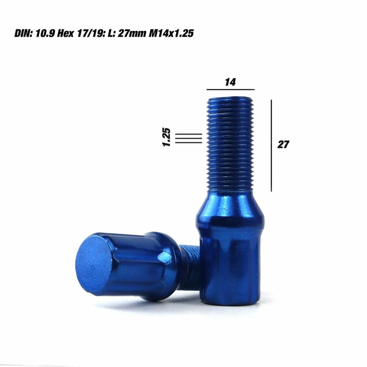 Set Παξιμάδια OMP 27 mm Μπλε 20 uds M14 x 1,25