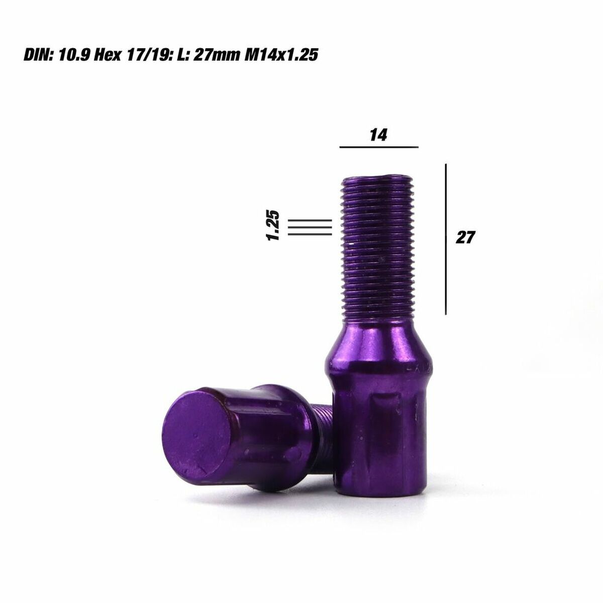 Set Παξιμάδια OMP 27 mm Βιολετί 20 uds M14 x 1,25