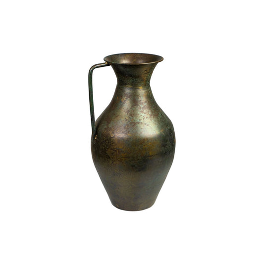 Βάζο Romimex Antique Καφέ Μέταλλο Με λαβή
