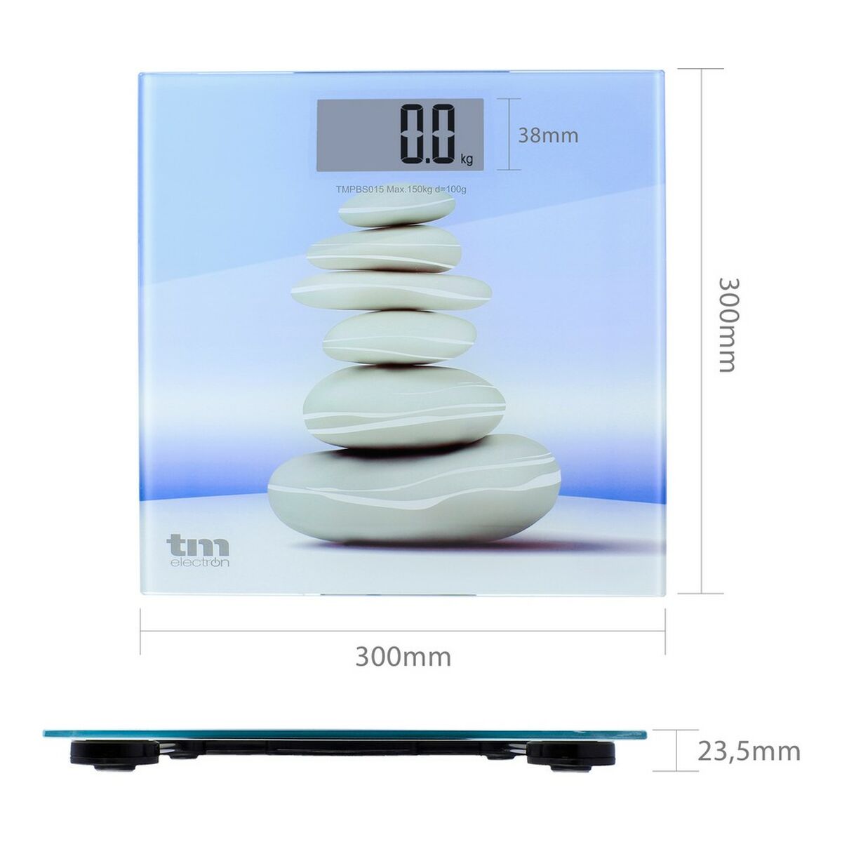 Ψηφιακή Ζυγαριά Μπάνιου TM Electron Zen Μπλε Slim (23 mm)