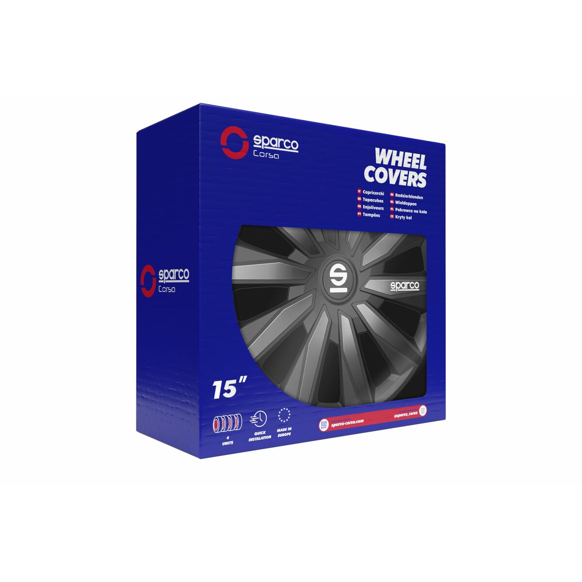 Τάσια Sparco Milano Μαύρο/Γκρι 15" 4 Μονάδες
