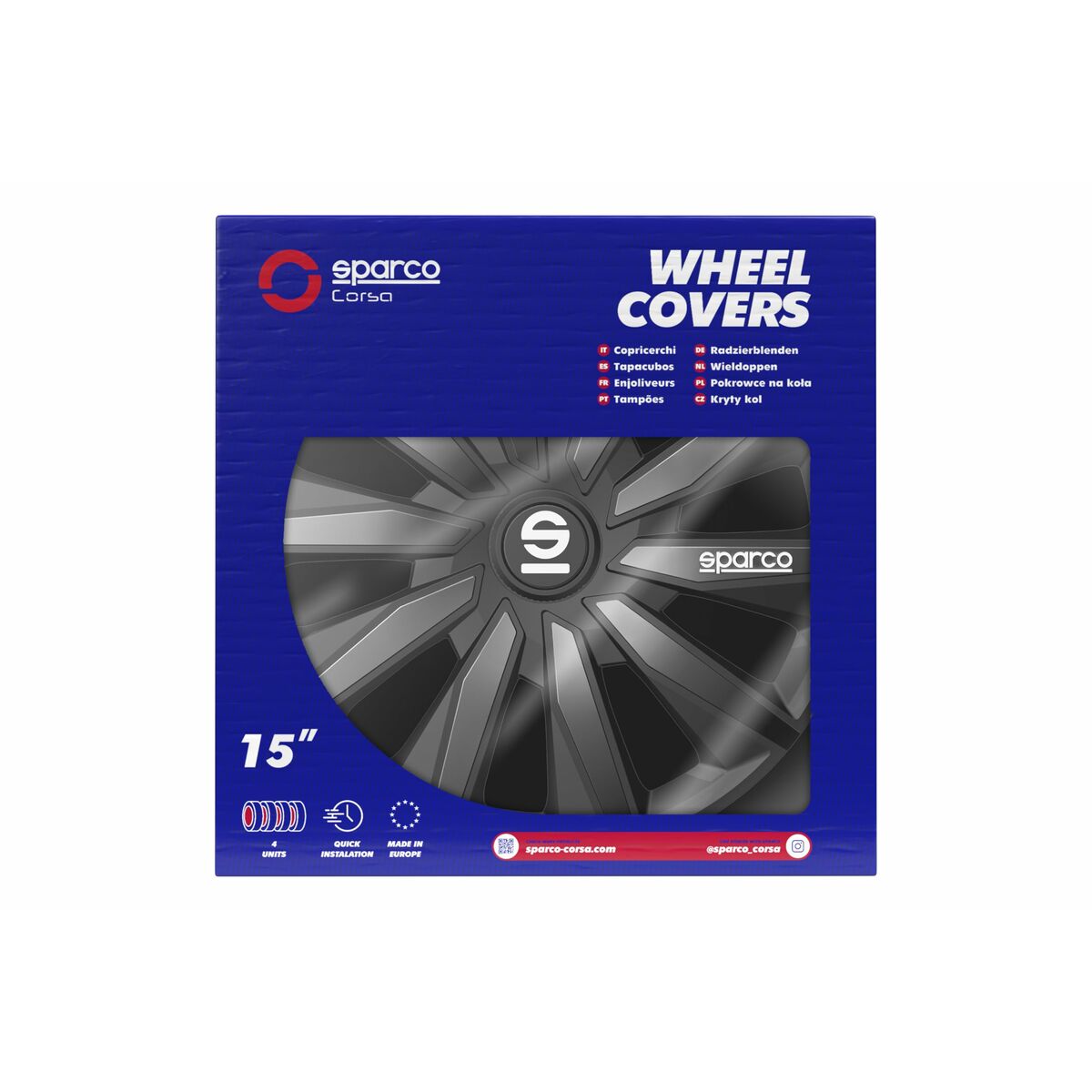 Τάσια Sparco Milano Μαύρο/Γκρι 15" 4 Μονάδες