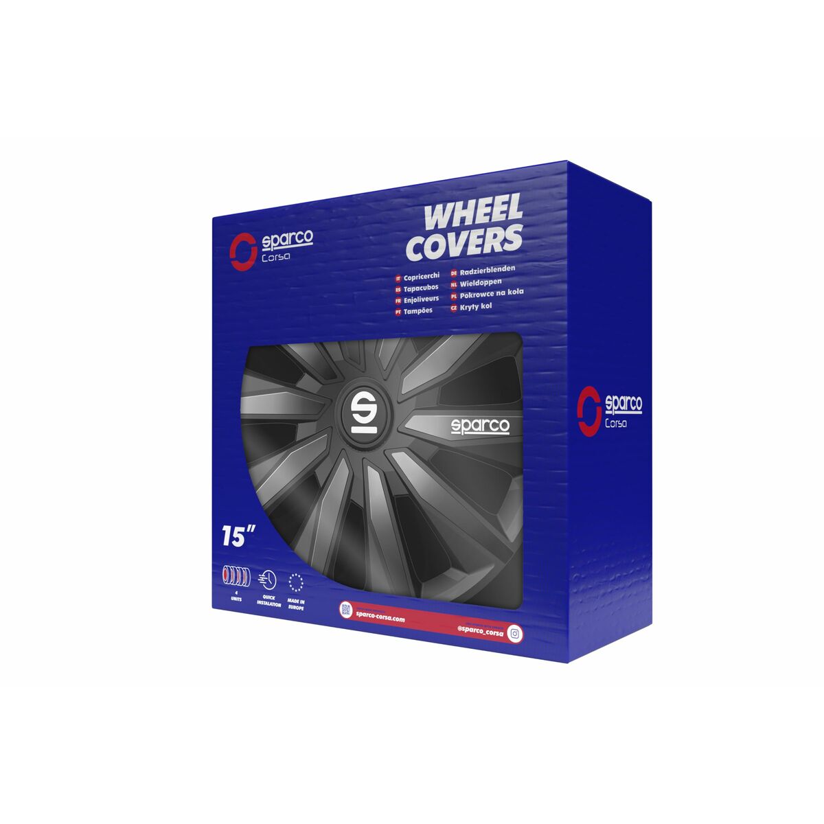 Τάσια Sparco Milano Μαύρο/Γκρι 15" 4 Μονάδες