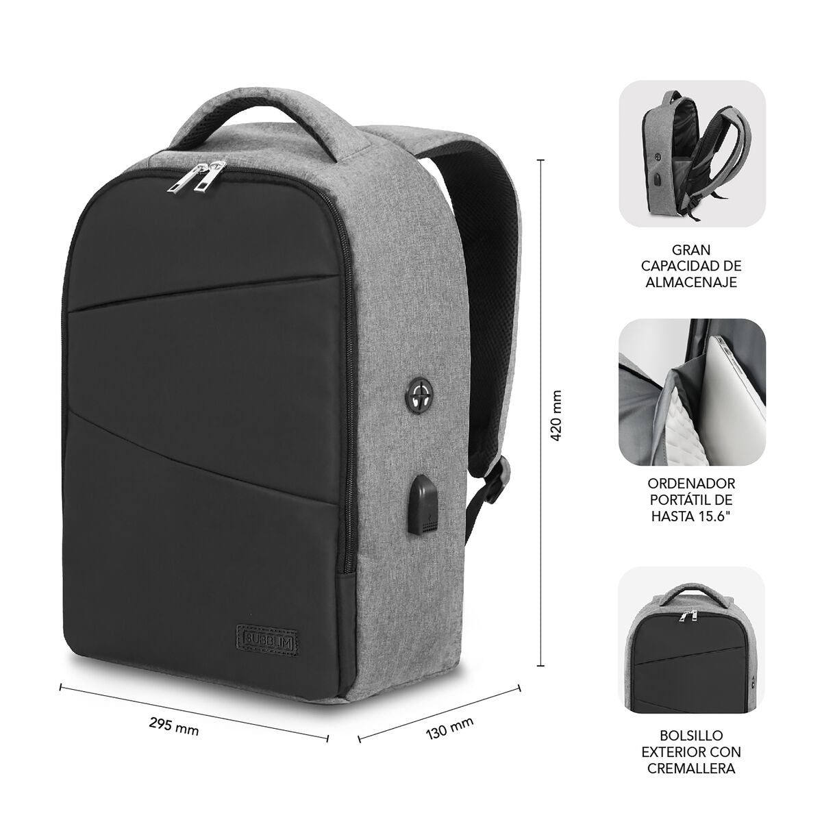 Σακίδιο για Laptop Subblim SUBBP3SA1100 Μαύρο
