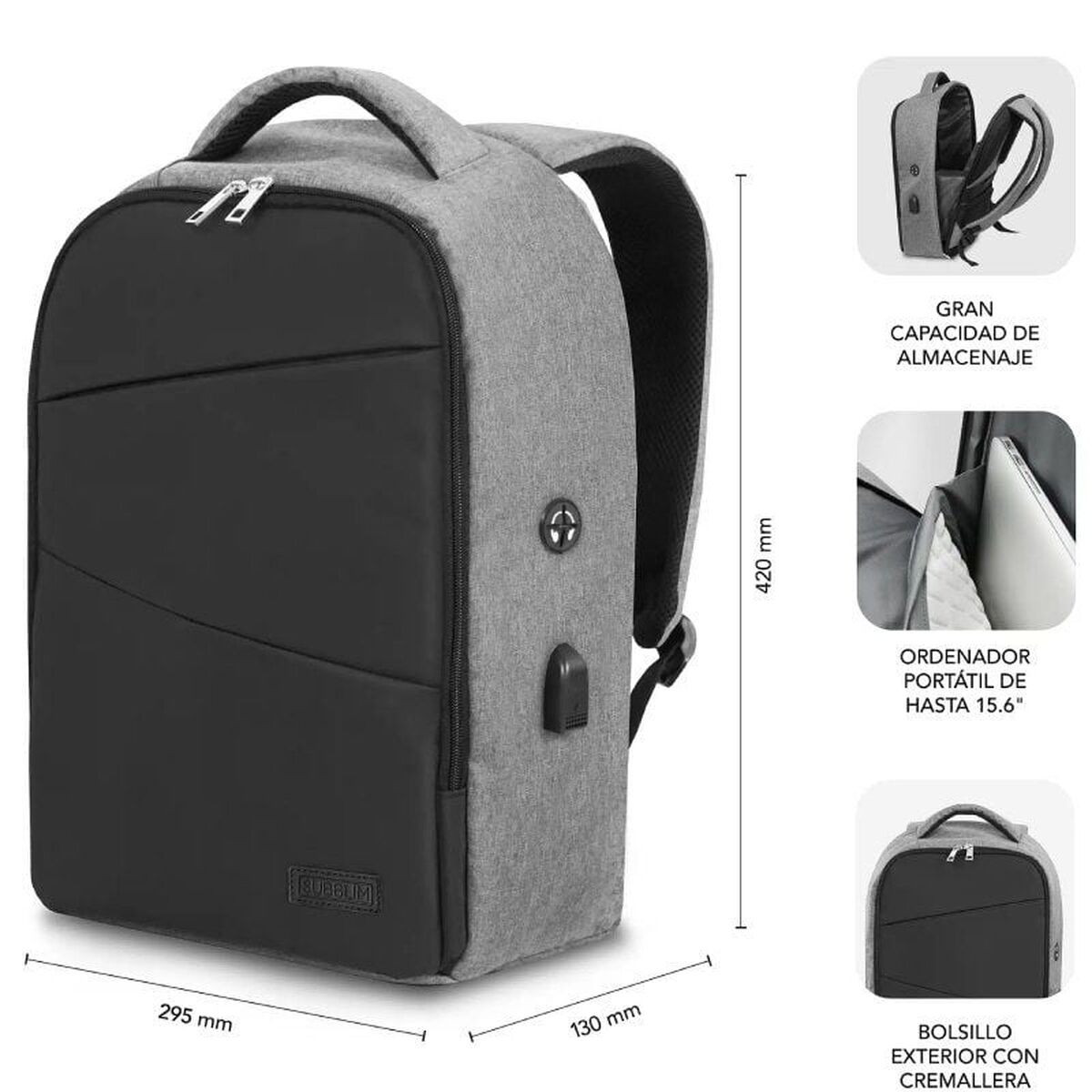 Σακίδιο για Laptop Subblim SUBBP3SA1100 Μαύρο
