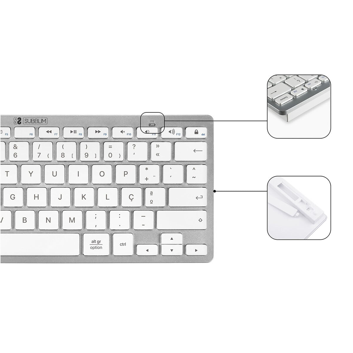 Χαλί ποντικιών Subblim COMBO MULTIDISPOSITIVO COMPACTO SILVER