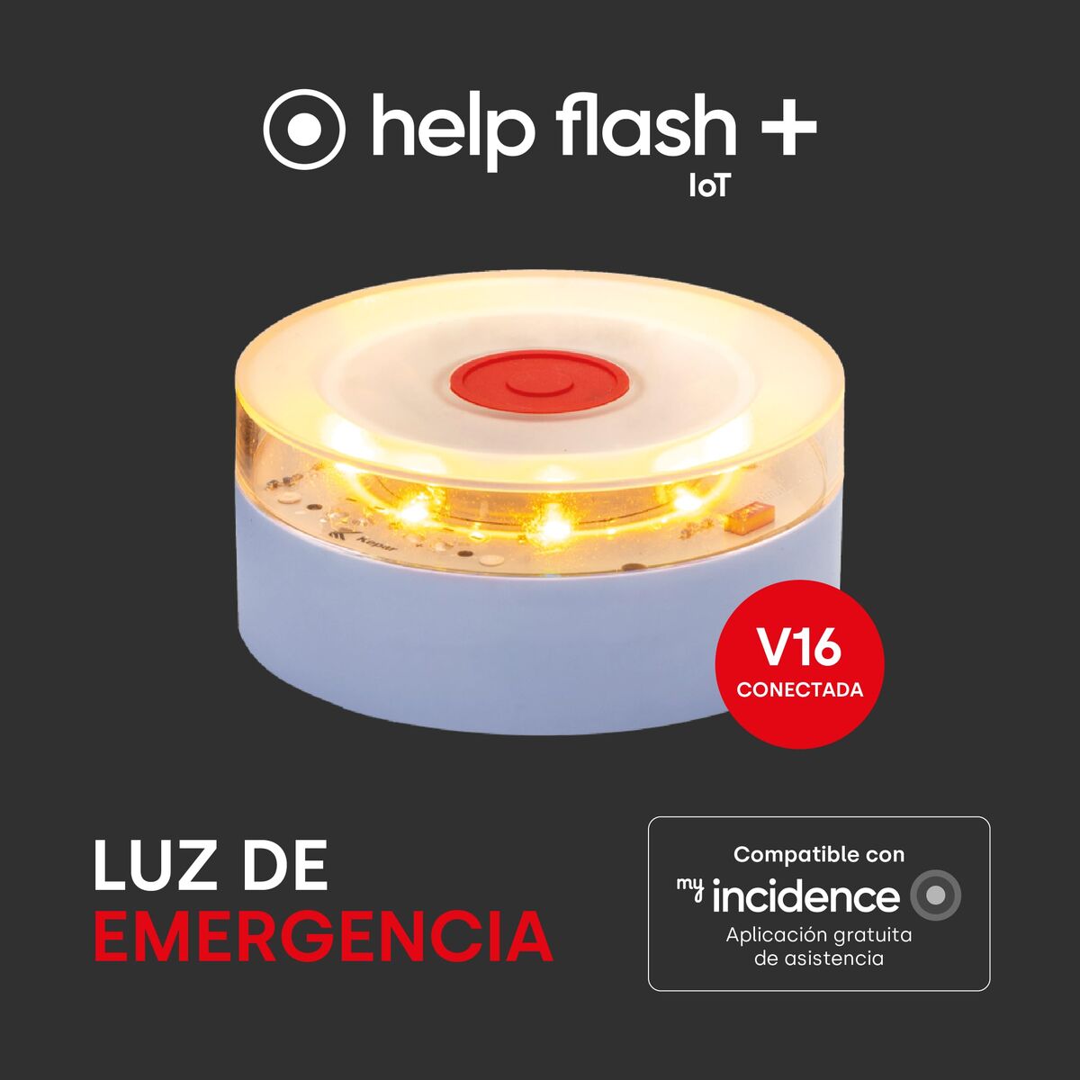 V16 Σημείο Έκτακτης Ανάγκης συνδεδεμένο DGT 3.0 Help-Flash PD-000081