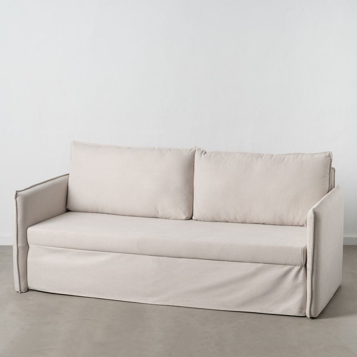 Καναπές Μπεζ πολυεστέρας λινό 210 x 93 x 95 cm