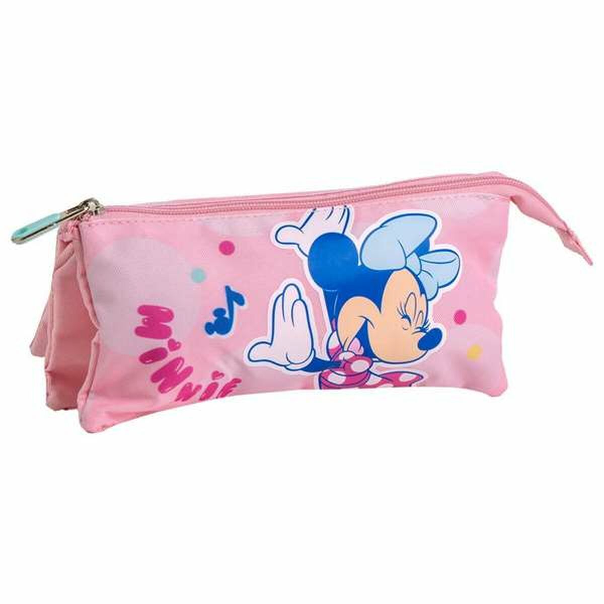 Τριπλή Κασετίνα Minnie Mouse Ροζ 2,2 x 1,1 x 22,5 cm