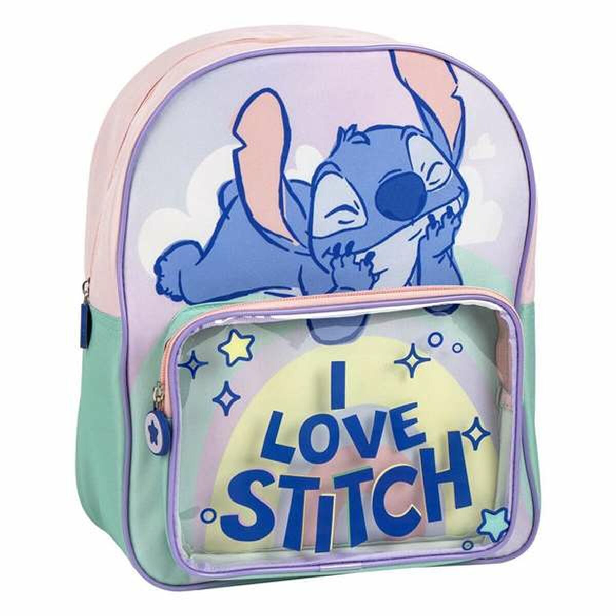 Σχολική Τσάντα Stitch Λιλά