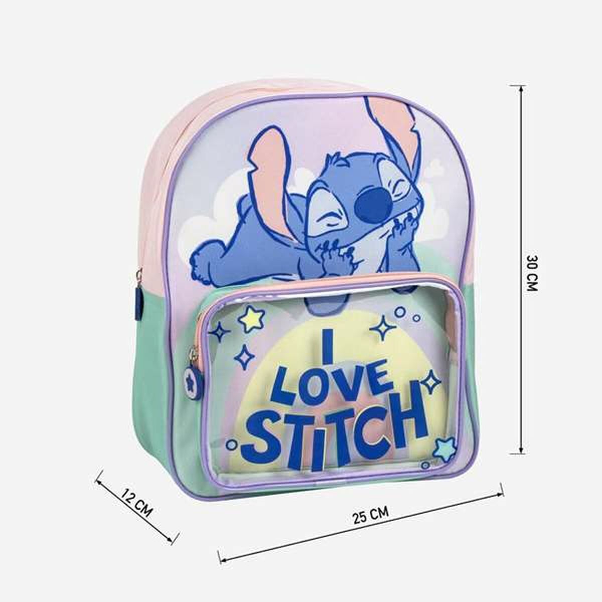 Σχολική Τσάντα Stitch Λιλά